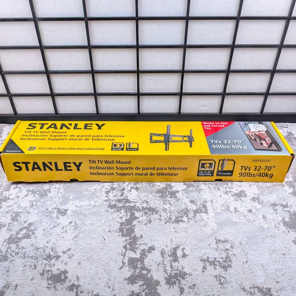 Stanley Tilt TV Wall Mount 32-70 Inch 90lbs Capacity TLR-ES2215T Black